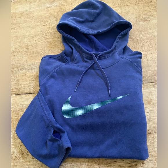 Nike Dri Fit Women’s Size XL‎ Blue Scuba Neck Hoodie - Picture 1 of 13